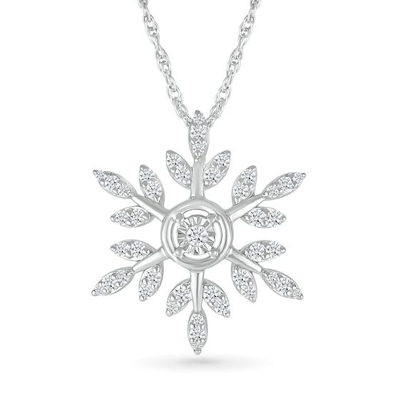 1/5 CT. T.w. Diamond Branch Snowflake Pendant in Sterling Silver