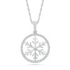 Thumbnail Image 1 of 1/6 CT. T.W. Diamond Circle Outline with Snowflake Pendant in Sterling Silver