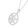 Thumbnail Image 2 of 1/6 CT. T.W. Diamond Circle Outline with Snowflake Pendant in Sterling Silver