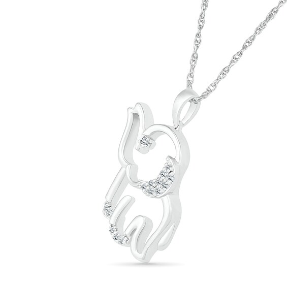 1/10 CT. T.w. Diamond Chubby Elephant Pendant in Sterling Silver
