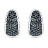 Thumbnail Image 3 of 1/2 CT. T.W. Black and White Diamond Rope Edge Dome Hoop Earrings in Sterling Silver