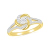 Thumbnail Image 0 of 1/5 CT. T.W. Diamond Love Knot Ring in Sterling Silver with 10K Gold Plate