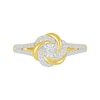 Thumbnail Image 1 of 1/5 CT. T.W. Diamond Love Knot Ring in Sterling Silver with 10K Gold Plate