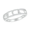 Thumbnail Image 1 of 1/4 CT. T.W. Diamond Sideways Paperclip Stack Ring in Sterling Silver