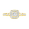 Thumbnail Image 2 of 1/5 CT. T.W. Quad Diamond Cushion Frame Collar Ring in Sterling Silver with 10K Gold Plate