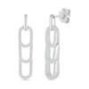 Thumbnail Image 1 of 3/8 CT. T.W. Diamond Paperclip Stack Dangle Drop Earrings in Sterling Silver
