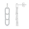 Thumbnail Image 2 of 3/8 CT. T.W. Diamond Paperclip Stack Dangle Drop Earrings in Sterling Silver