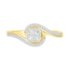 Thumbnail Image 1 of 1/5 CT. T.W. Multi-Diamond Swirl Bypass Ring in Sterling Silver with 10K Gold Plate