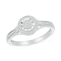 1/8 CT. T.W. Diamond Frame Ring in Sterling Silver