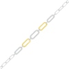 Thumbnail Image 1 of 1/5 CT. T.W. Diamond Paperclip Chain Bracelet in Sterling Silver and 10K Gold Plate - 7.5"