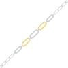 1/5 CT. T.w. Diamond Paperclip Chain Bracelet in Sterling Silver and 10K Gold Plate - 7.5"