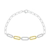 Thumbnail Image 2 of 1/5 CT. T.W. Diamond Paperclip Chain Bracelet in Sterling Silver and 10K Gold Plate - 7.5"