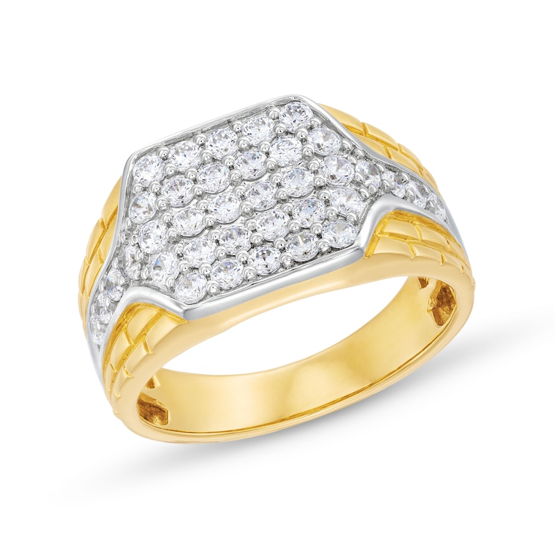Main Image 1 of 1-1/4 CT. T.W. Certified Lab-Grown Diamond Hexagon-Top Nugget-Style Ring in 10K Gold (F/SI2)