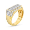 Thumbnail Image 4 of Men's 2 CT. T.W. Certified Lab-Grown Diamond Edge Raised Rectangle-Top Ring in 10K Gold (F/SI2)