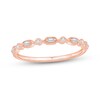 Thumbnail Image 0 of 1/15 CT. T.W. Baguette and Round Diamond Vintage-Style Stackable Band in 10K Rose Gold