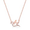 Thumbnail Image 1 of 1/8 CT. T.W. Diamond Dove Necklace in Sterling Silver with 18K Rose Gold Plate