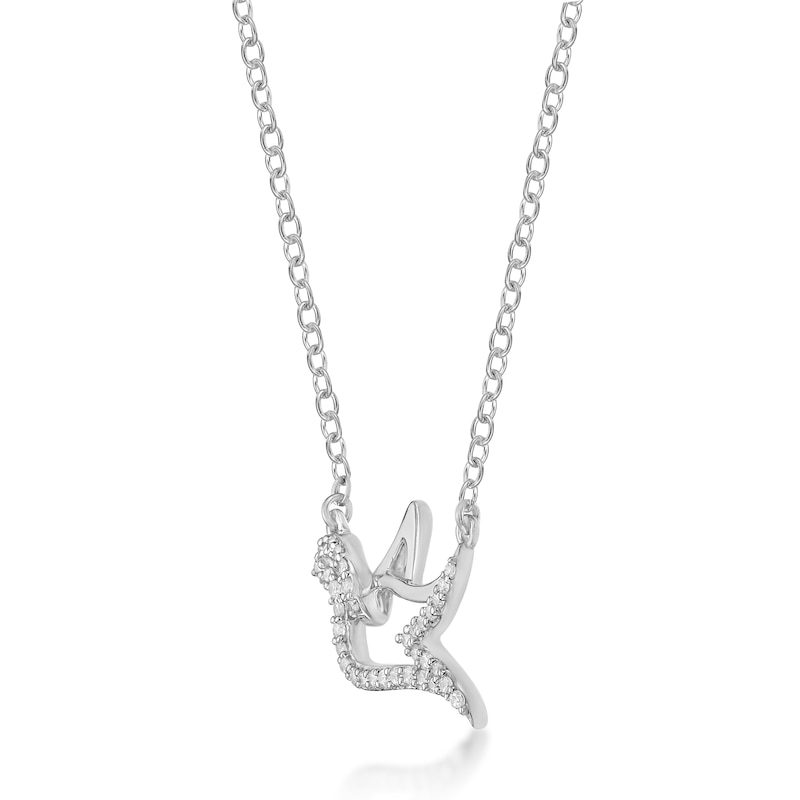 Main Image 2 of 1/8 CT. T.W. Diamond Dove Necklace in Sterling Silver