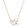 Thumbnail Image 1 of 1/8 CT. T.W. Diamond Dove Necklace in Sterling Silver with 18K Gold Plate