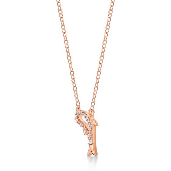 1/10 CT. T.w. Diamond Dolphin Necklace in Sterling Silver with 18K Rose Gold Plate