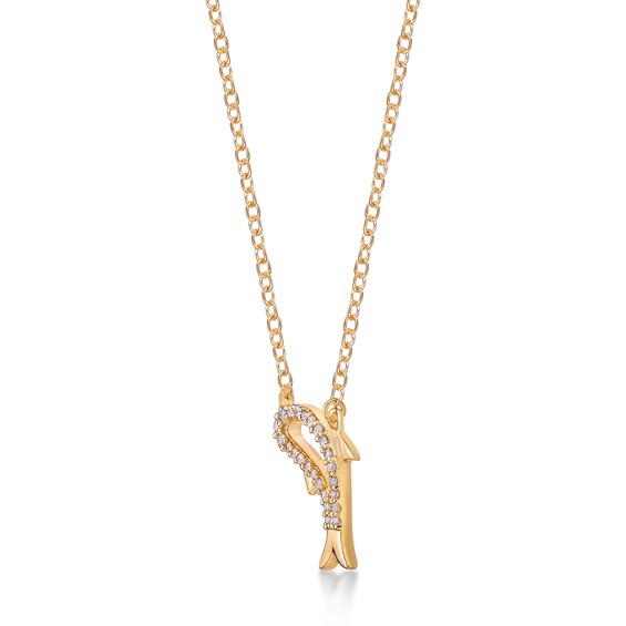 1/10 CT. T.w. Diamond Dolphin Necklace in Sterling Silver with 18K Gold Plate