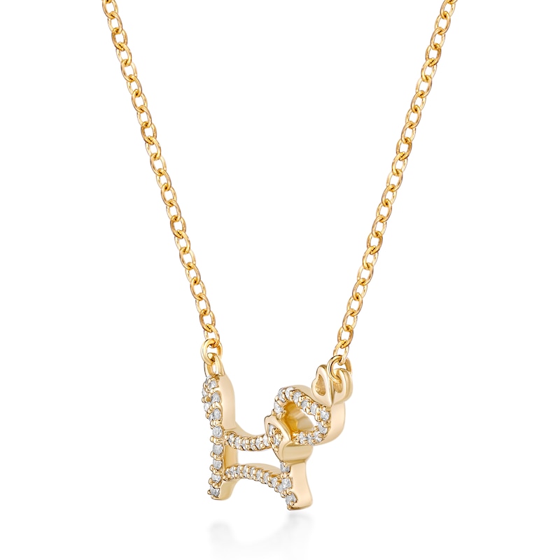 Main Image 2 of 1/6 CT. T.W. Diamond Dachshund Necklace in Sterling Silver with 18K Gold Plate