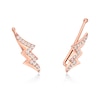 Thumbnail Image 3 of 1/6 CT. T.W. Diamond Lightning Bolt Crawler Earrings in Sterling Silver with 18K Rose Gold Plate