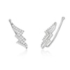 Thumbnail Image 1 of 1/6 CT. T.W. Diamond Lightning Bolt Crawler Earrings in Sterling Silver