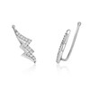 Thumbnail Image 2 of 1/6 CT. T.W. Diamond Lightning Bolt Crawler Earrings in Sterling Silver