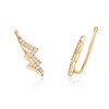 Thumbnail Image 2 of 1/6 CT. T.W. Diamond Lightning Bolt Crawler Earrings in Sterling Silver with 18K Gold Plate