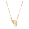 Thumbnail Image 2 of 1/15 CT. T.W. Diamond Sideways Angel Wing Necklace in Sterling Silver with 18K Gold Plate