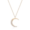 Thumbnail Image 1 of 1/6 CT. T.W. Diamond Crescent Moon Pendant in Sterling Silver with 18K Gold Plate