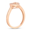 Thumbnail Image 2 of 1/15 CT. T.W. Diamond Heart with Cross Bypass Ring in Sterling Silver with 18K Rose Gold Plate