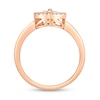 Thumbnail Image 3 of 1/15 CT. T.W. Diamond Heart with Cross Bypass Ring in Sterling Silver with 18K Rose Gold Plate