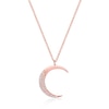 Thumbnail Image 1 of 1/6 CT. T.W. Diamond Crescent Moon Pendant in Sterling Silver with 18K Rose Gold Plate