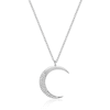 Thumbnail Image 1 of 1/6 CT. T.W. Diamond Crescent Moon Pendant in Sterling Silver