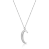 Thumbnail Image 2 of 1/6 CT. T.W. Diamond Crescent Moon Pendant in Sterling Silver