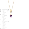 Thumbnail Image 1 of Pear-Shaped Amethyst and Diamond Accent Ichthus Dangle Pendant in 10K Gold