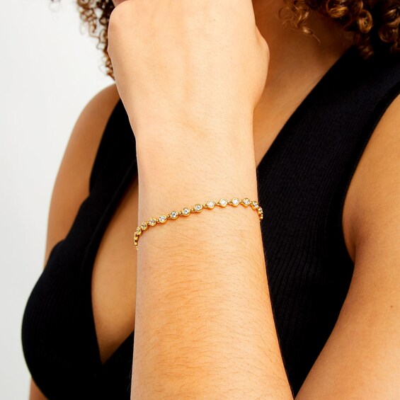 1-1/3 CT. T.w. Certified Lab-Grown Diamond Spaced Line Bracelet in 10K Gold (I/I1)