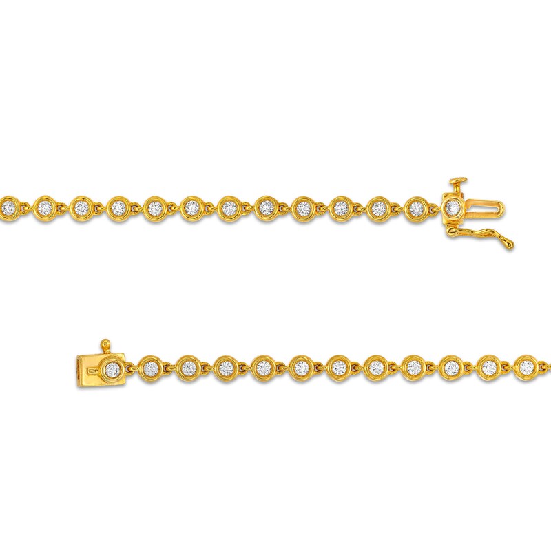 Main Image 3 of 1-1/3 CT. T.W. Certified Lab-Grown Diamond Spaced Line Bracelet in 10K Gold (I/I1)