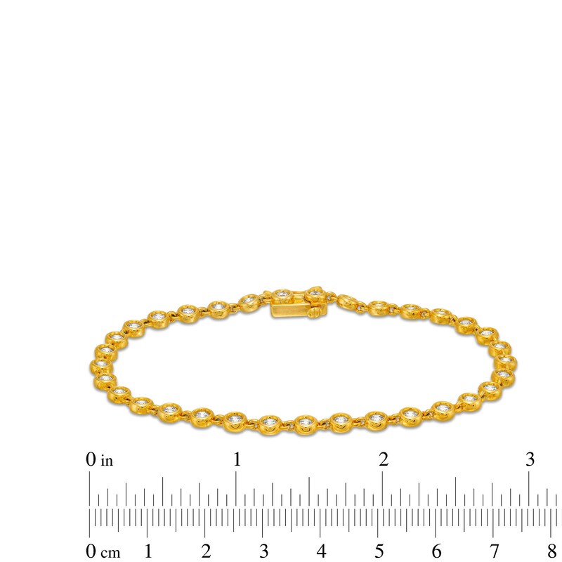 Main Image 4 of 1-1/3 CT. T.W. Certified Lab-Grown Diamond Spaced Line Bracelet in 10K Gold (I/I1)