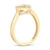 Thumbnail Image 2 of 1/15 CT. T.W. Diamond Heart with Cross Bypass Ring in Sterling Silver with 18K Gold Plate