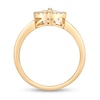 Thumbnail Image 3 of 1/15 CT. T.W. Diamond Heart with Cross Bypass Ring in Sterling Silver with 18K Gold Plate