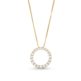1 CT. T.W. Lab-Grown Diamond Outline Circle Pendant in 10K Gold (I/I1)
