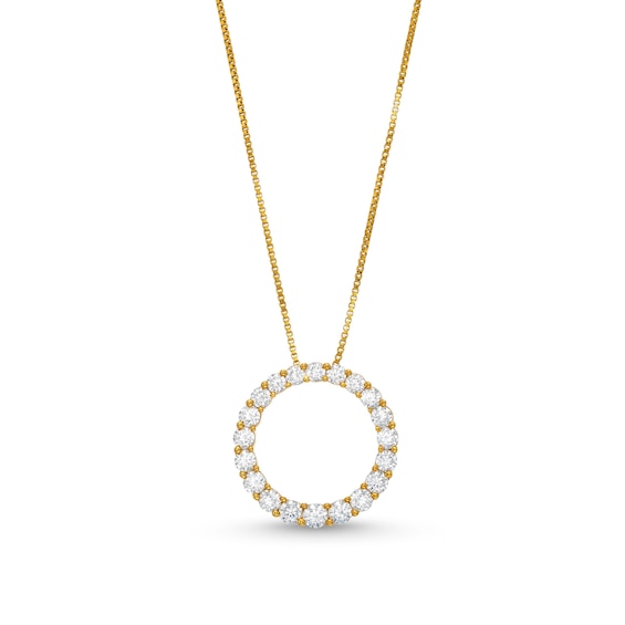 1 CT. T.w. Certified Lab-Created Diamond Outline Circle Pendant in 10K Gold (I/I1)