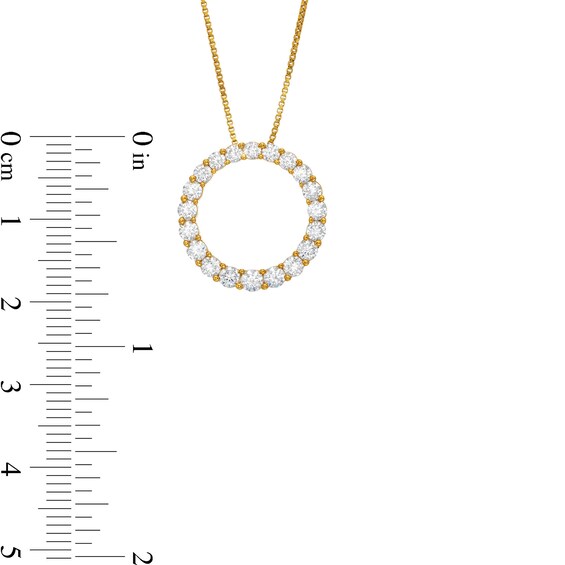 1 CT. T.w. Certified Lab-Grown Diamond Outline Circle Pendant in 10K Gold (I/I1)