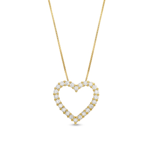 1 CT. T.w. Certified Lab-Grown Diamond Outline Heart Pendant in 10K Gold (I/I1)