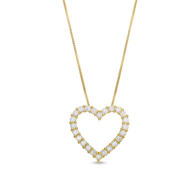 1 CT. T.W. Certified Lab-Created Diamond Outline Heart Pendant in 10K Gold (I/I1)