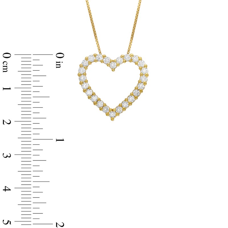 Main Image 3 of 1 CT. T.W. Certified Lab-Grown Diamond Outline Heart Pendant in 10K Gold (I/I1)