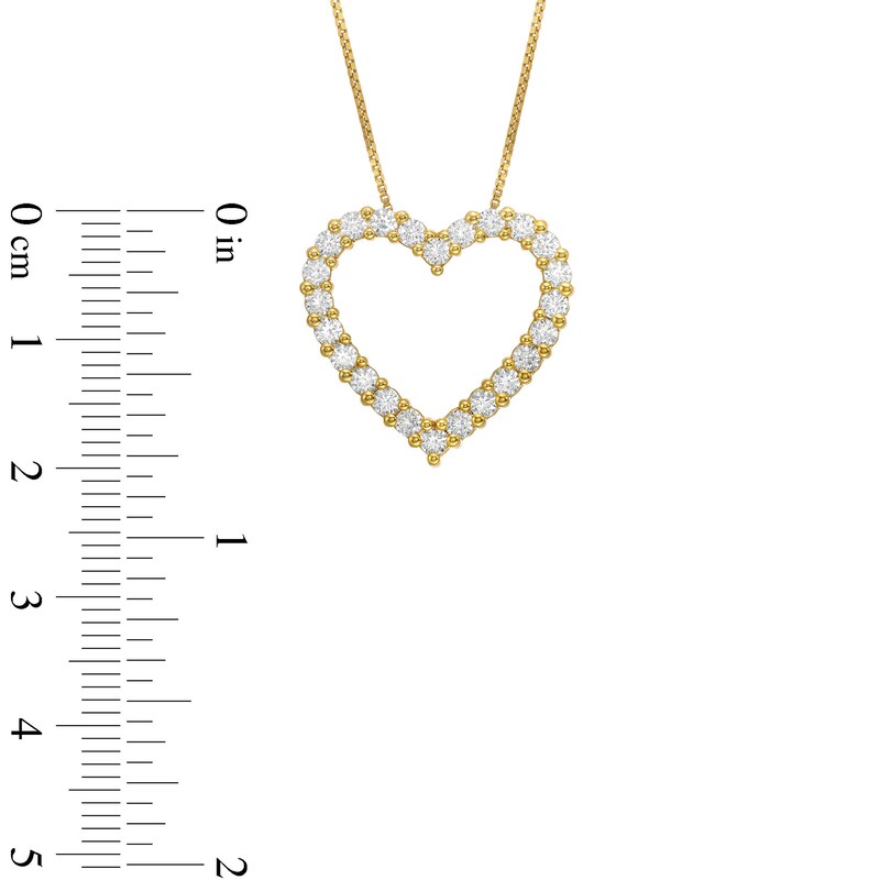 1 CT. T.W. Certified Lab-Created Diamond Outline Heart Pendant in 10K Gold (I/I1)