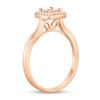Thumbnail Image 1 of 1/8 CT. T.W. Diamond Cushion Frame Twist Shank Ring in Sterling Silver with 18K Rose Gold Plate